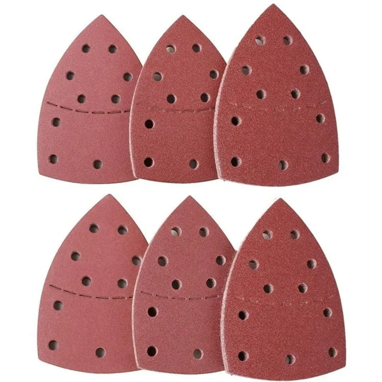 20 Peças 152x105mm Lixas de Óxido de Alumínio 11 Furos Triangulares Lixas de Polimento - 1200 Grit