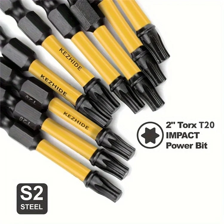 KEZHIDE 5 forets Torx de 50 mm T20 en acier allié S2 avec queue hexagonale magnétique pour perceuse à impact