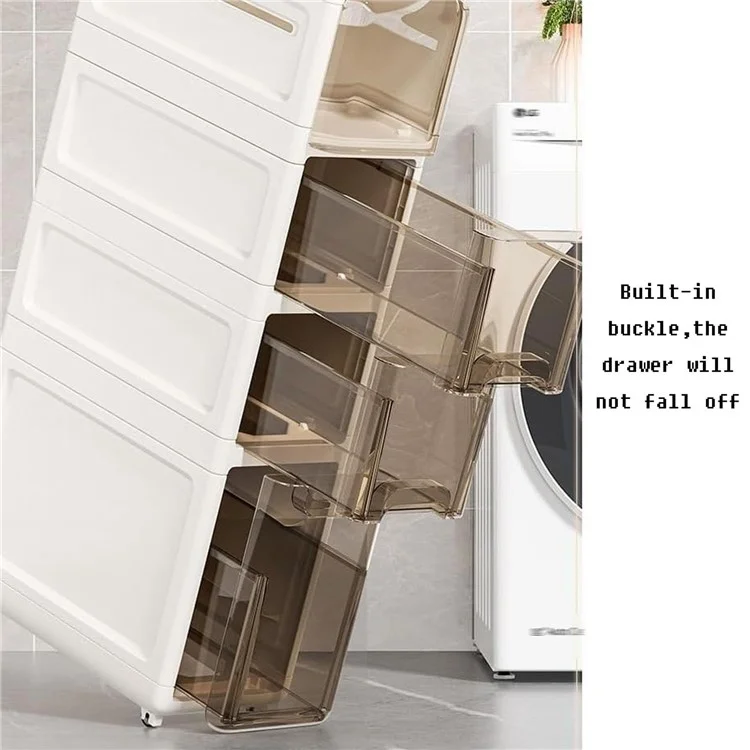 2-Tier Slim Bathroom Storage Cabinet Tissue Dispenser PP + PS Narrow Gap Organizer Shelf