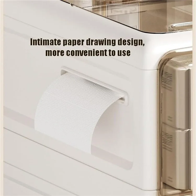2-Tier Slim Bathroom Storage Cabinet Tissue Dispenser PP + PS Narrow Gap Organizer Shelf