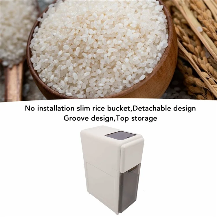 Double Layer Rice Storage Container Kitchen Slim Corner Storage Bin with Drawer (BPA Free, No FDA)