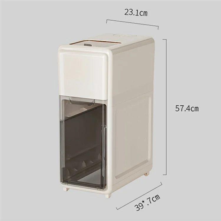 Double Layer Rice Storage Container Kitchen Slim Corner Storage Bin with Drawer (BPA Free, No FDA)