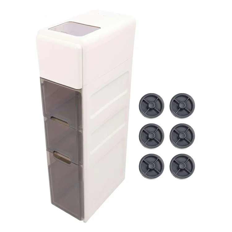 Four Layer Rice Storage Container Kitchen Slim Corner Storage Bin with Drawer (BPA Free, No FDA)