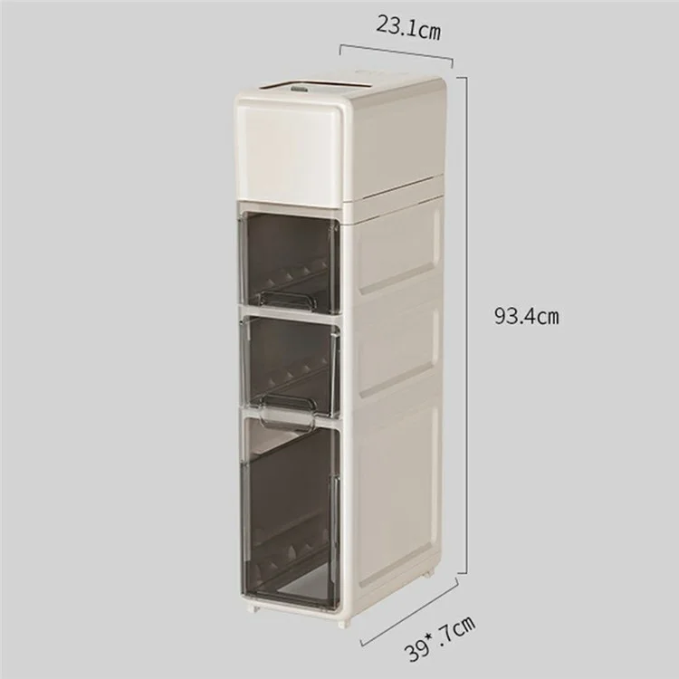 Four Layer Rice Storage Container Kitchen Slim Corner Storage Bin with Drawer (BPA Free, No FDA)