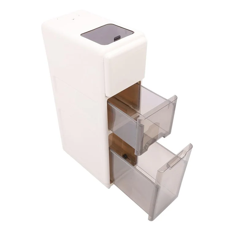 Three Layer Rice Storage Container Kitchen Slim Corner Storage Bin with Drawer (BPA Free, No FDA)