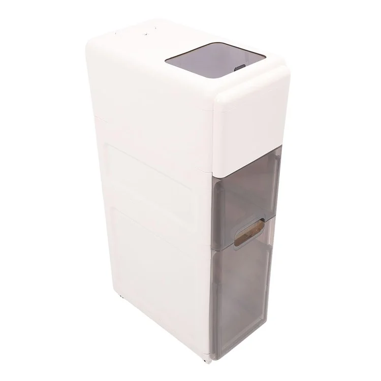 Three Layer Rice Storage Container Kitchen Slim Corner Storage Bin with Drawer (BPA Free, No FDA)