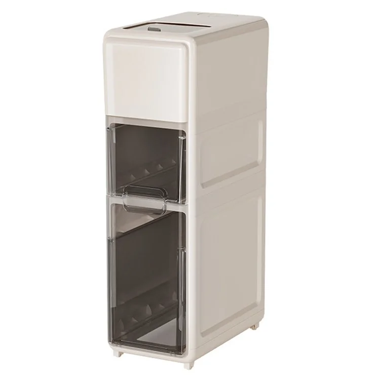 Three Layer Rice Storage Container Kitchen Slim Corner Storage Bin with Drawer (BPA Free, No FDA)