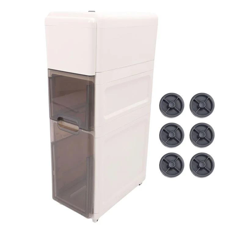 Three Layer Rice Storage Container Kitchen Slim Corner Storage Bin with Drawer (BPA Free, No FDA)