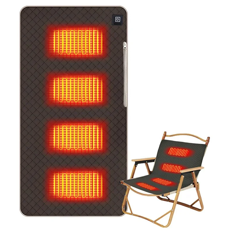 45x90cm Heated Seat Cushion 3 Temperature Settings USB Powered Portable Warming Pad - Coffee