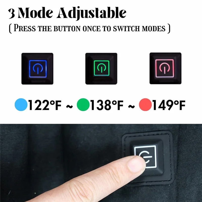 45x90cm Heated Seat Cushion 3 Temperature Settings USB Powered Portable Warming Pad - Coffee