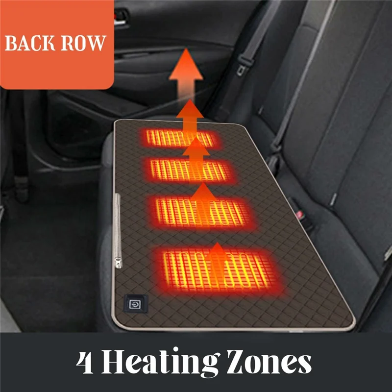 45x90cm Heated Seat Cushion 3 Temperature Settings USB Powered Portable Warming Pad - Coffee