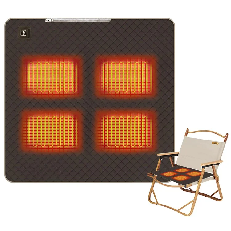 45x45cm Heated Seat Cushion 3 Temperature Settings USB Powered Portable Warming Pad - Coffee
