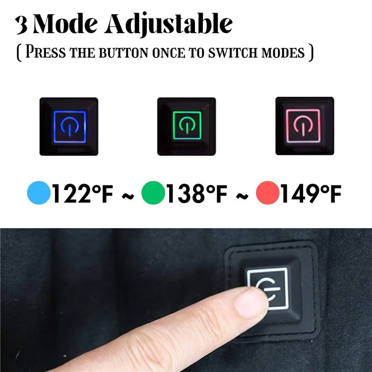 45x45cm Heated Seat Cushion 3 Temperature Settings USB Powered Portable Warming Pad - Coffee