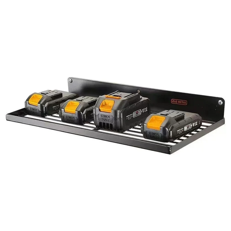 Upper Layer Wall Mount Power Tool Storage Rack for Drills Screwdrivers Space Saving Metal Shelf