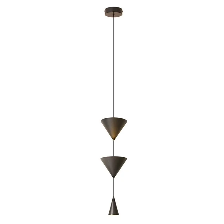 Konische hängende Leuchte Nachttisch Sofa Einzigartiges Wohnzimmer Esszimmer hängende Lampe, warmes Licht - Schwarz