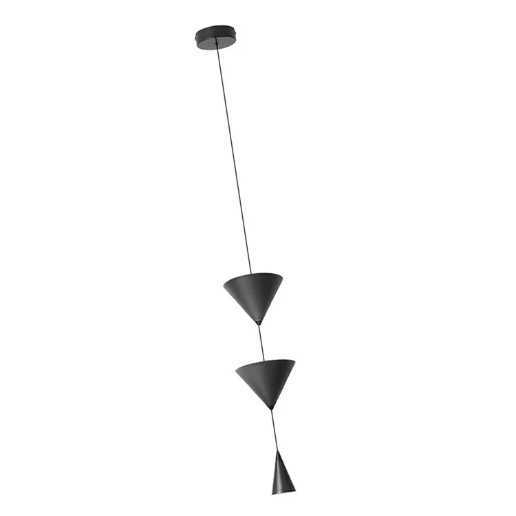 Konische hängende Leuchte Nachttisch Sofa Einzigartiges Wohnzimmer Esszimmer hängende Lampe, warmes Licht - Schwarz