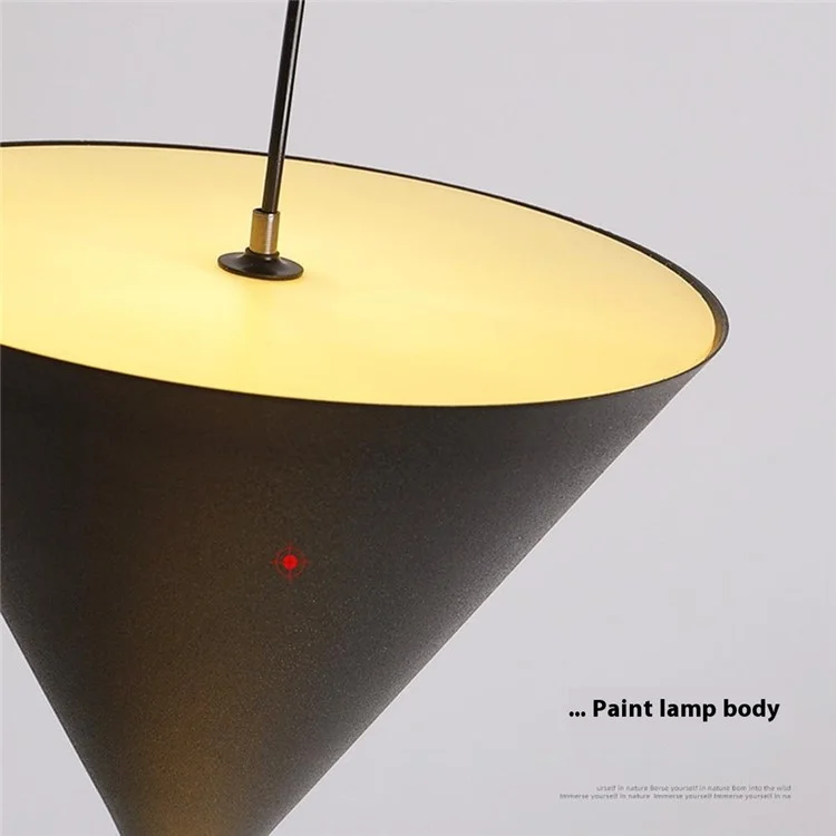 Konische hängende Leuchte Nachttisch Sofa Einzigartiges Wohnzimmer Esszimmer hängende Lampe, warmes Licht - Schwarz