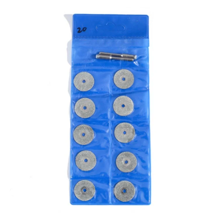 10Pcs 20mm Diamond Cutting Grinding Discs Electric Grinder Saw Blades with 2 Mandrels