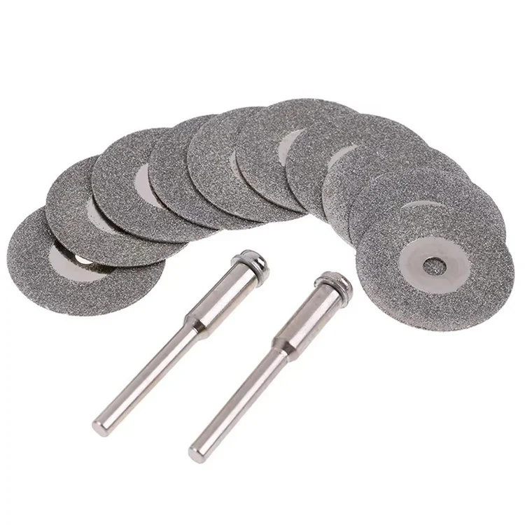 10 discos de corte y desbaste de diamante de 50 mm con 2 mandriles para amoladora eléctrica y sierra