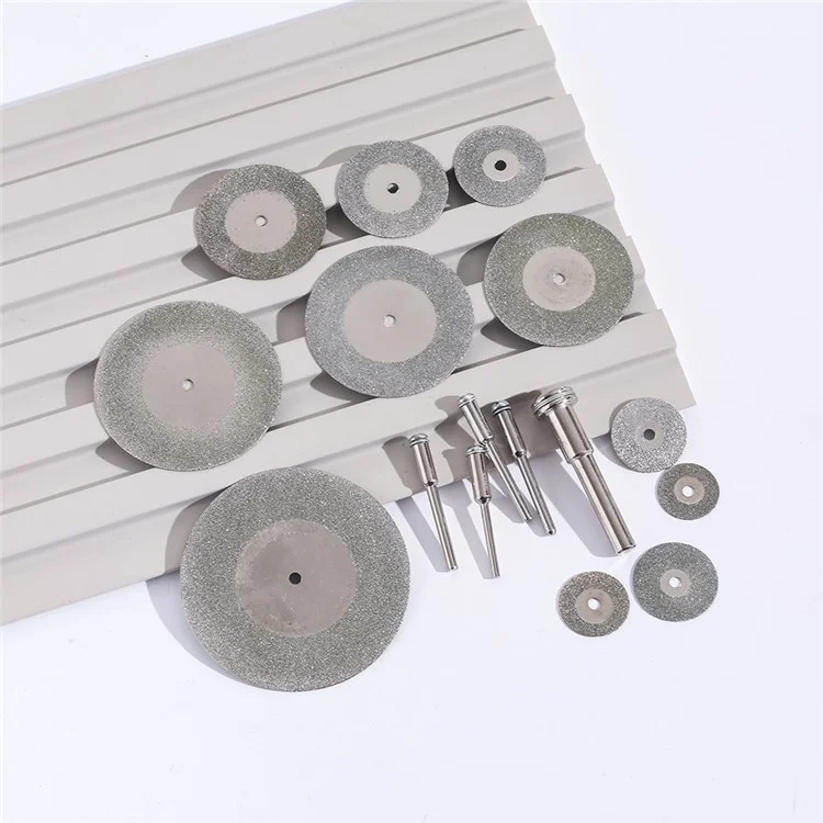 10 discos de corte y desbaste de diamante de 50 mm con 2 mandriles para amoladora eléctrica y sierra
