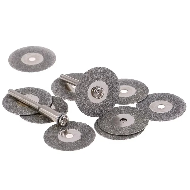 10 discos de corte y desbaste de diamante de 50 mm con 2 mandriles para amoladora eléctrica y sierra