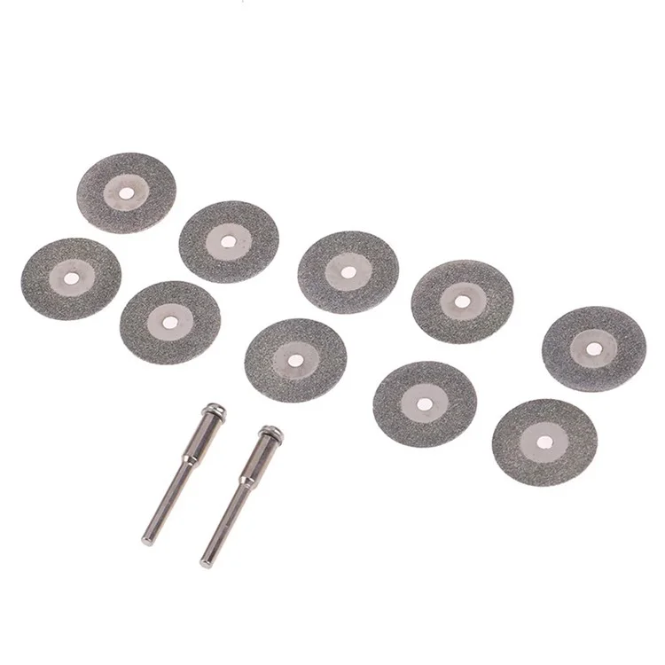 10 discos de corte y desbaste de diamante de 50 mm con 2 mandriles para amoladora eléctrica y sierra