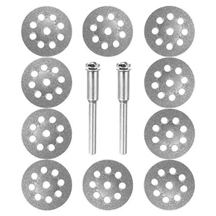 10Pcs 25mm Multi Holes Diamond Cutting Discs Electric Grinder Grinding Wheels with 2 Mandrels