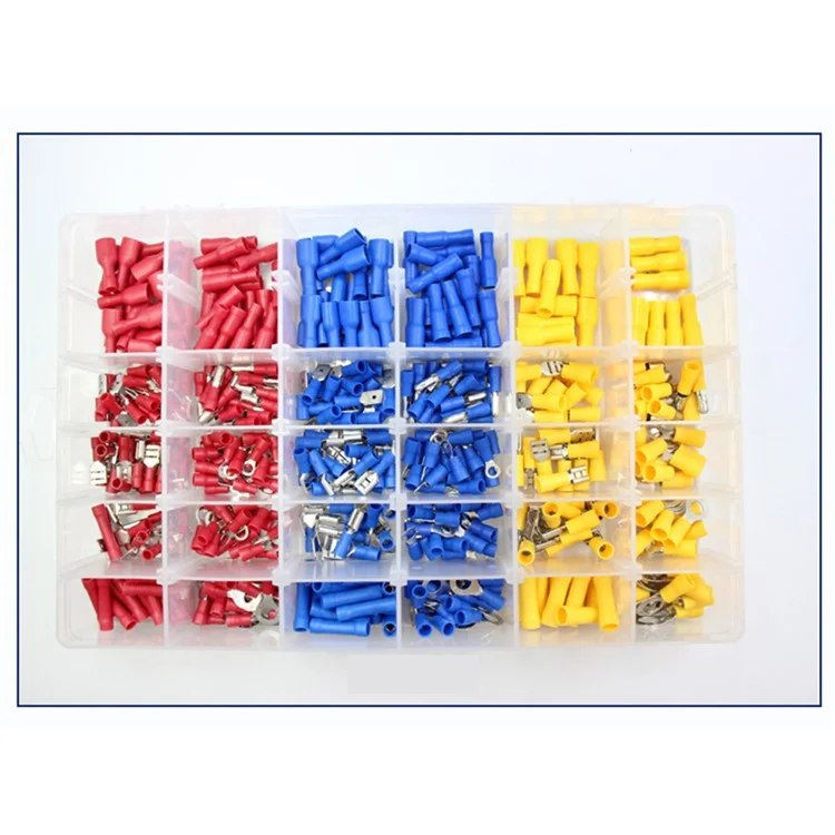 480 Pcs Conjunto Variado de Terminais de Anel Isolados Kit de Conectores de Crimpagem Elétrica de Pressão a Frio