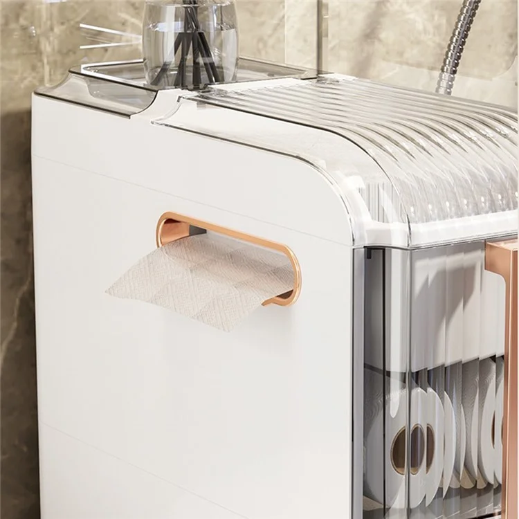 3 Tiers Slim Bathroom Storage Cabinet Plastic Narrow Space Organizer Drawer with Wheels