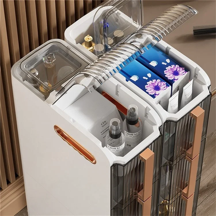 3 Tiers Slim Bathroom Storage Cabinet Plastic Narrow Space Organizer Drawer with Wheels