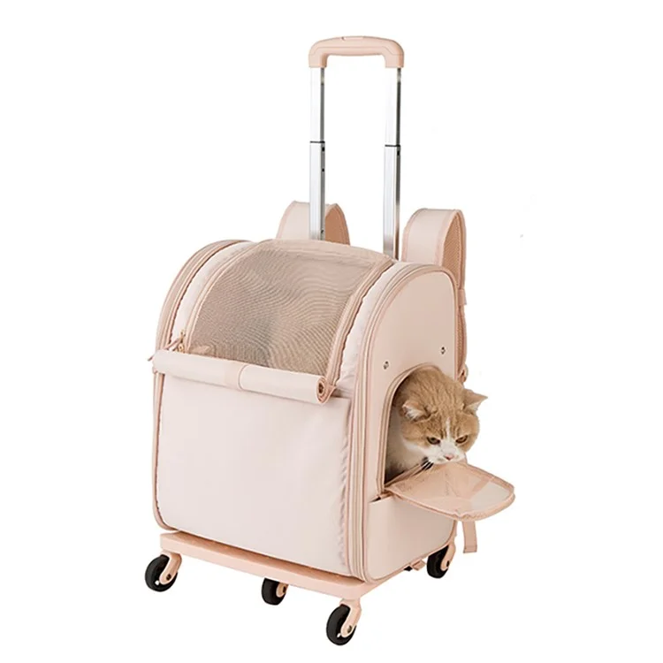 LDLC QS-090 Portable Foldable Environmental-friendly Lightweight Trolley Pet Bag - Pink