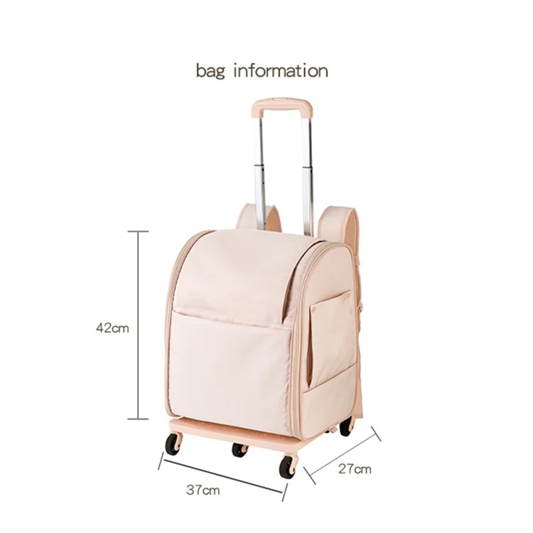 LDLC QS-090 Portable Foldable Environmental-friendly Lightweight Trolley Pet Bag - Pink