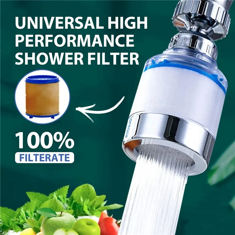 JUE-FISH JUB06-A047-1-BK1 Faucet Water Filter 360 Degree Rotating Head Filtration Sprayer Water Purifier