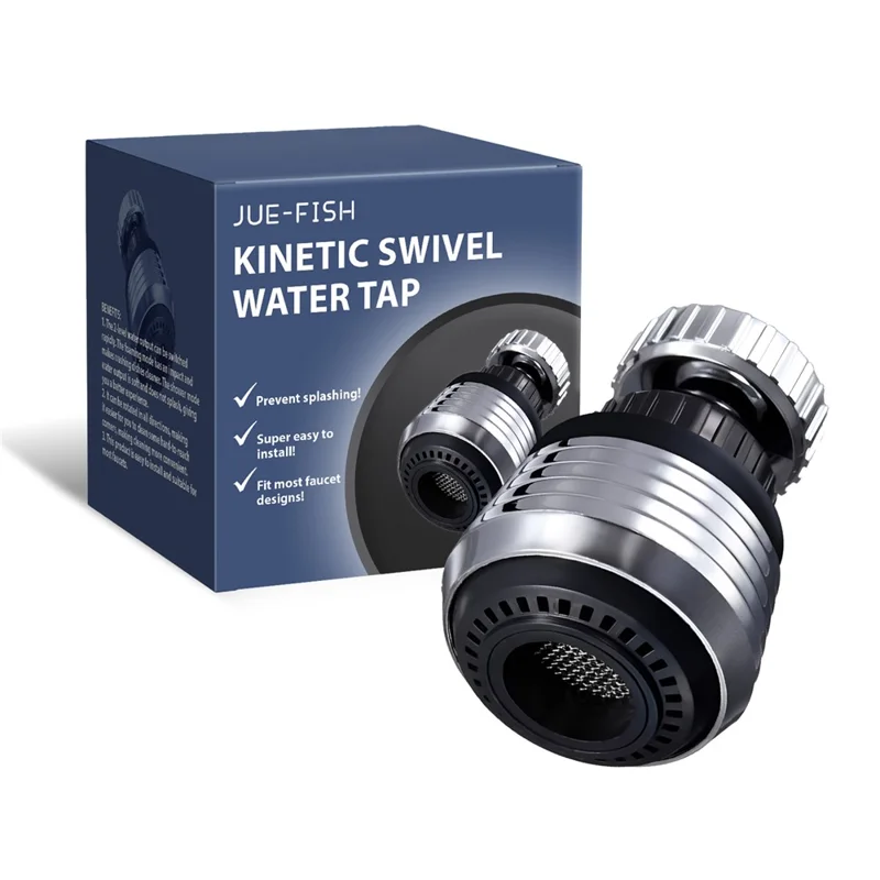 JUE-FISH JUB06-A043-1-BU1 360 Degree Rotatable Water Tap 2 Modes Kitchen Faucet Aerator
