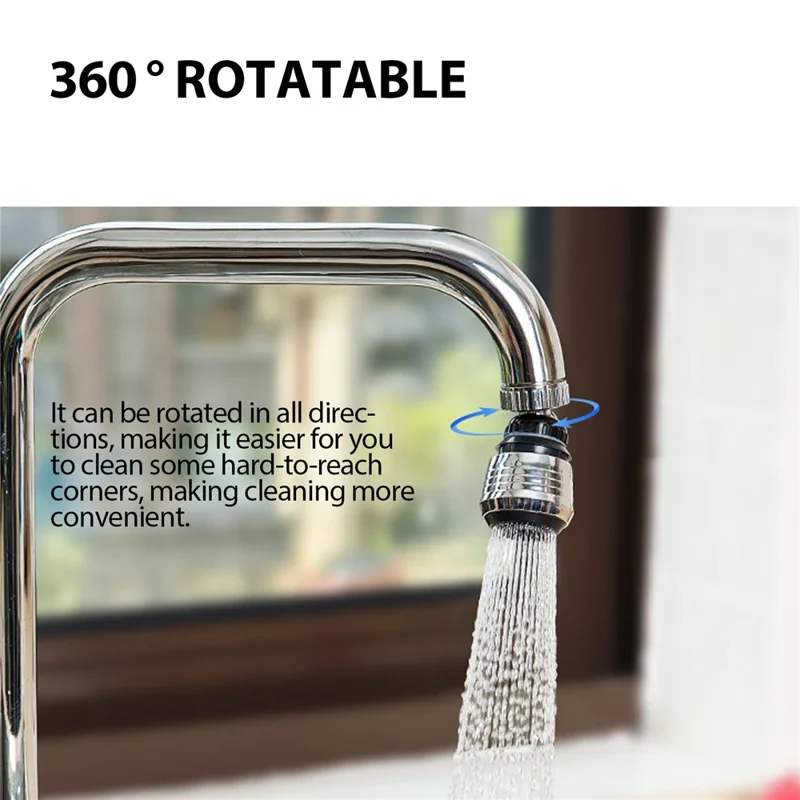 JUE-FISH JUB06-A043-1-BU1 360 Degree Rotatable Water Tap 2 Modes Kitchen Faucet Aerator