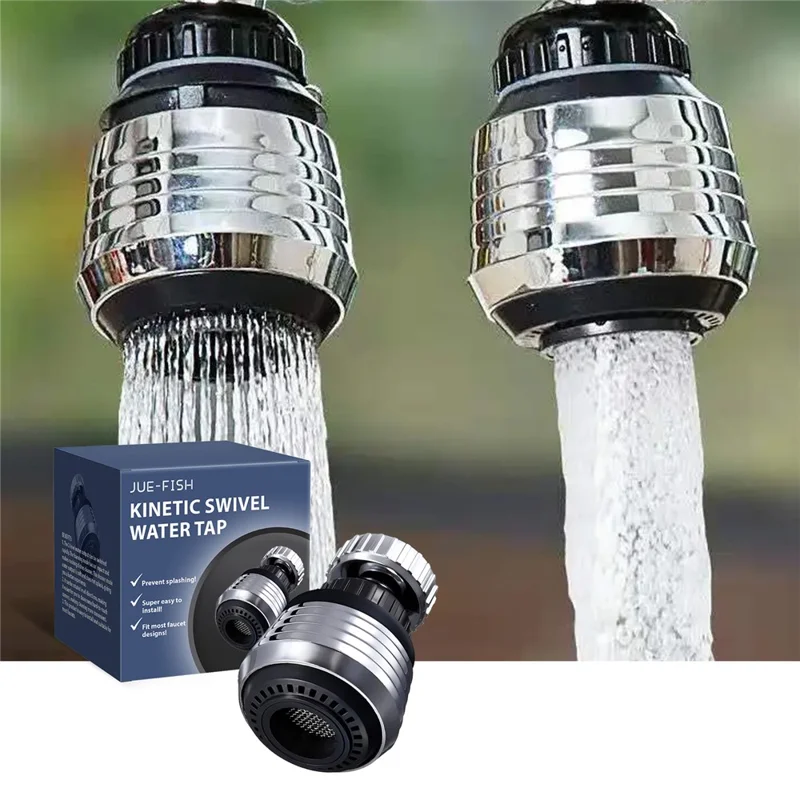 JUE-FISH JUB06-A043-1-BU1 360 Degree Rotatable Water Tap 2 Modes Kitchen Faucet Aerator