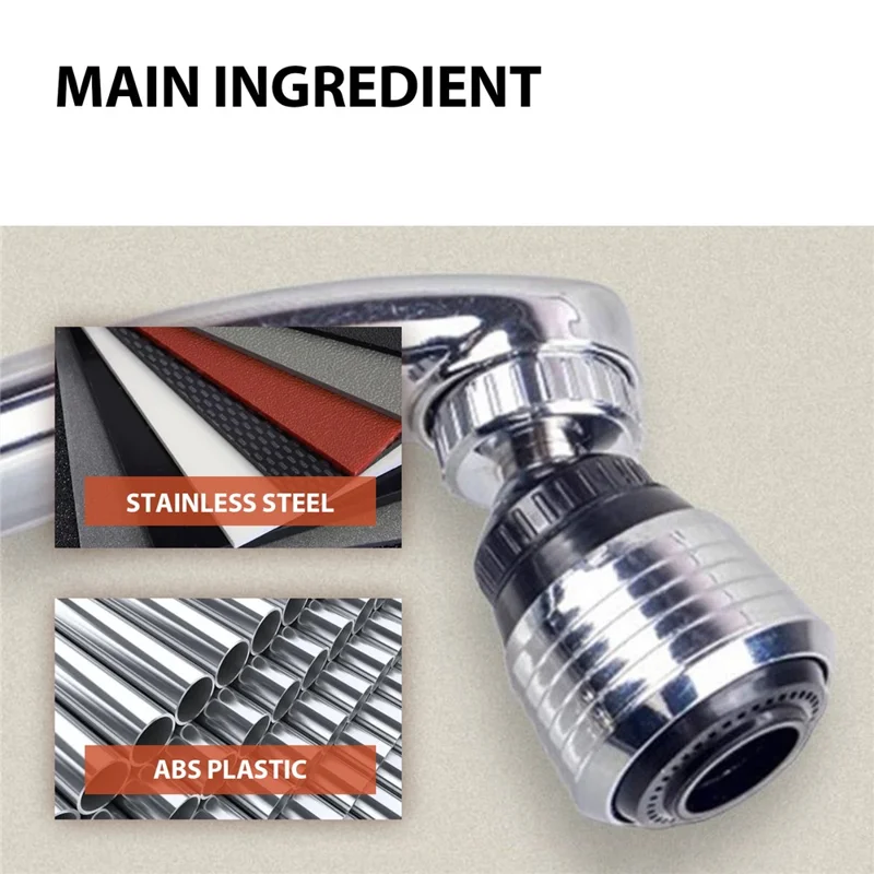 JUE-FISH JUB06-A043-1-BU1 360 Degree Rotatable Water Tap 2 Modes Kitchen Faucet Aerator