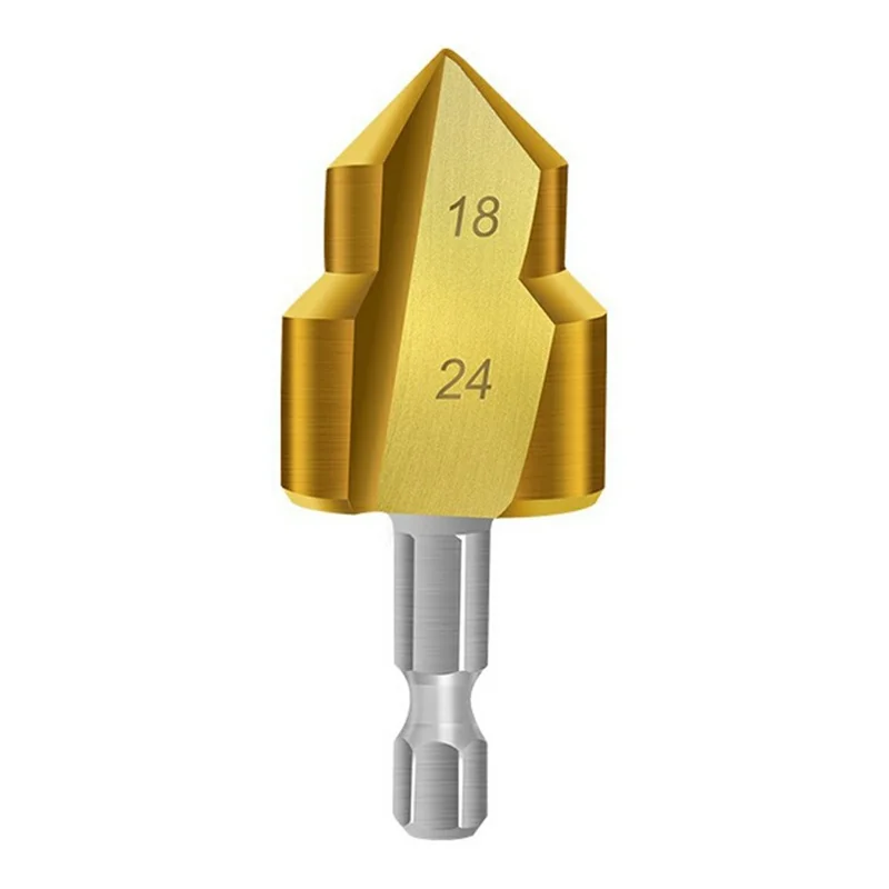 3 Flute 25mm HSS Hex Shank PPR Pipe Reamer Drill Bit Step Drill Hole Opener for Water Pipe Expansion