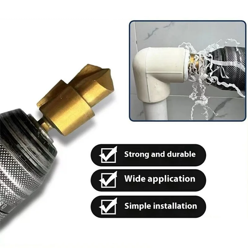 3 Flute 25mm HSS Hex Shank PPR Pipe Reamer Drill Bit Step Drill Hole Opener for Water Pipe Expansion