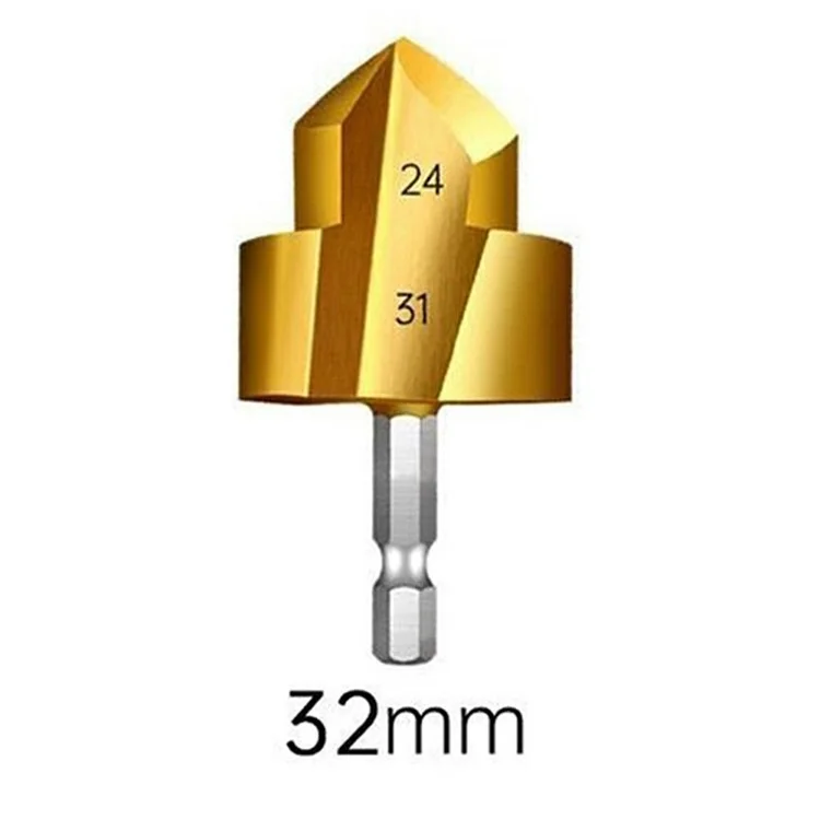 3 Flute 32mm HSS Hex Shank PPR Pipe Reamer Drill Bit Step Drill Hole Opener for Water Pipe Expansion