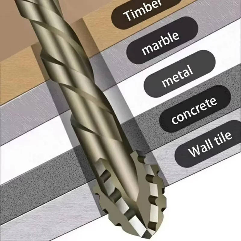 8mm Alloy Steel Four Flutes Sawtooth Eccentric Drill Bit for Glass Tile Ceramic Drilling Tool