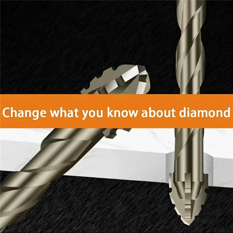 4Pcs / Set 6 / 8 / 10 / 12mm Alloy Steel Four Flutes Sawtooth Eccentric Drill Bit for Glass Tile Ceramic Drilling Tool