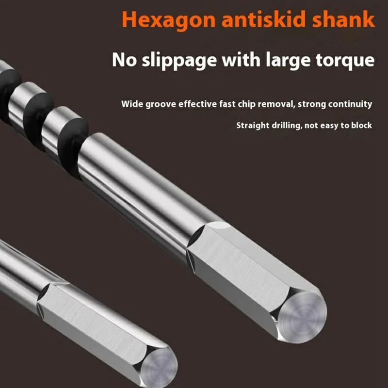 10x350mm Deep Hole Extended Auger Drill Bit Woodworking Hex Shank Bit for Electric Drill / Bench Drill