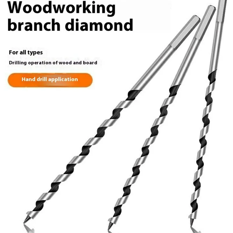 12x460mm Deep Hole Extended Auger Drill Bit Woodworking Hex Shank Bit for Electric Drill / Bench Drill