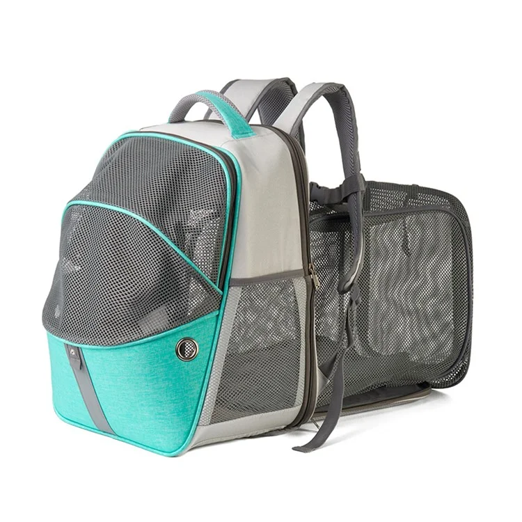 LDLC QS-067 Kontraster Farbe Haustier Rucksack Atmungsaktives Hund Katze Schultern Tasche Outdoor-reiset Haustierträger - Blau