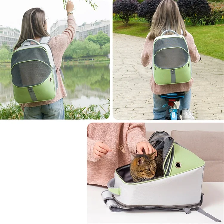 LDLC QS-067 Kontraster Farbe Haustier Rucksack Atmungsaktives Hund Katze Schultern Tasche Outdoor-reiset Haustierträger - Blau