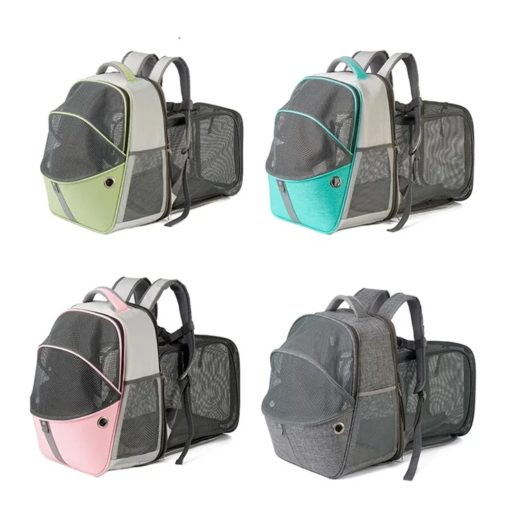 LDLC QS-067 Kontraster Farbe Haustier Rucksack Atmungsaktives Hund Katze Schultern Tasche Outdoor-reiset Haustierträger - Blau