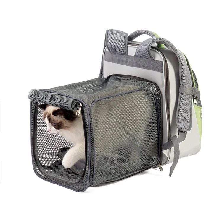 LDLC QS-067 Kontraster Farbe Haustier Rucksack Atmungsaktives Hund Katze Schultern Tasche Outdoor-reiset Haustierträger - Blau