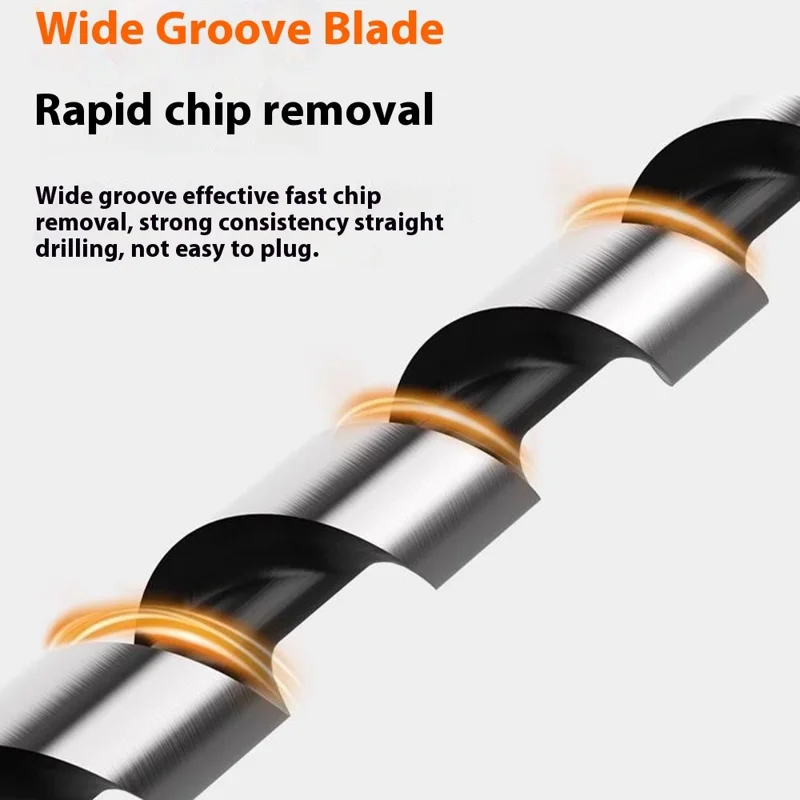 25 x 350mm Deep Hole Extended Auger Drill Bit Woodworking Hex Shank Bit for Electric Drill / Bench Drill