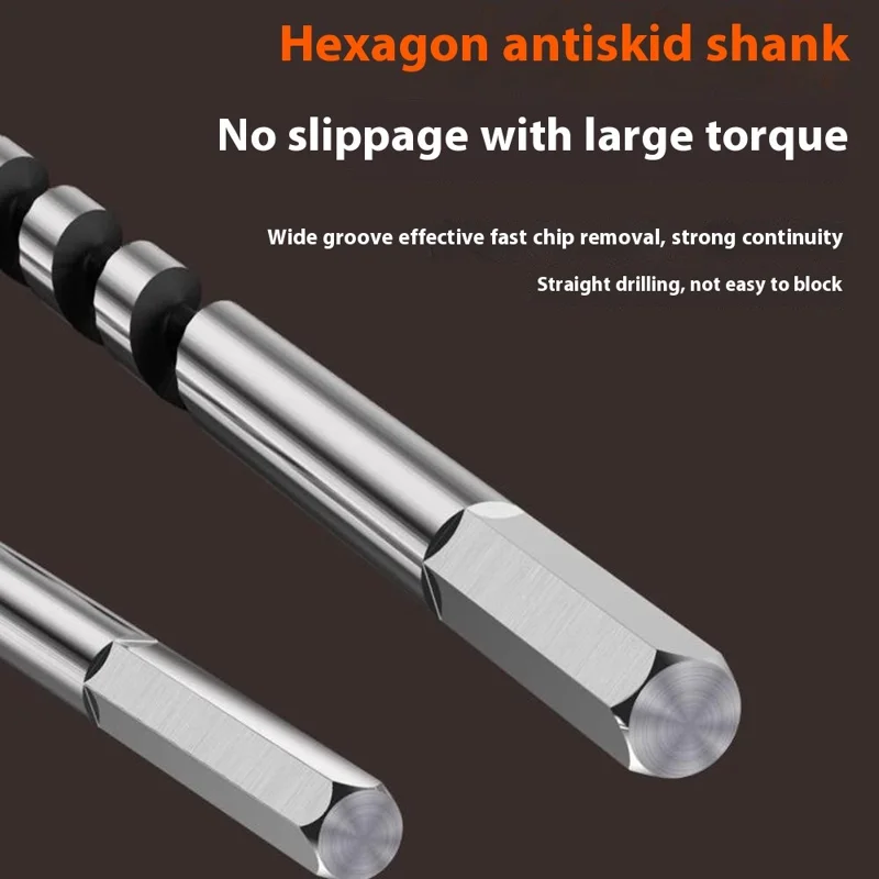 25 x 350mm Deep Hole Extended Auger Drill Bit Woodworking Hex Shank Bit for Electric Drill / Bench Drill